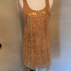 Gold sequin dress...
